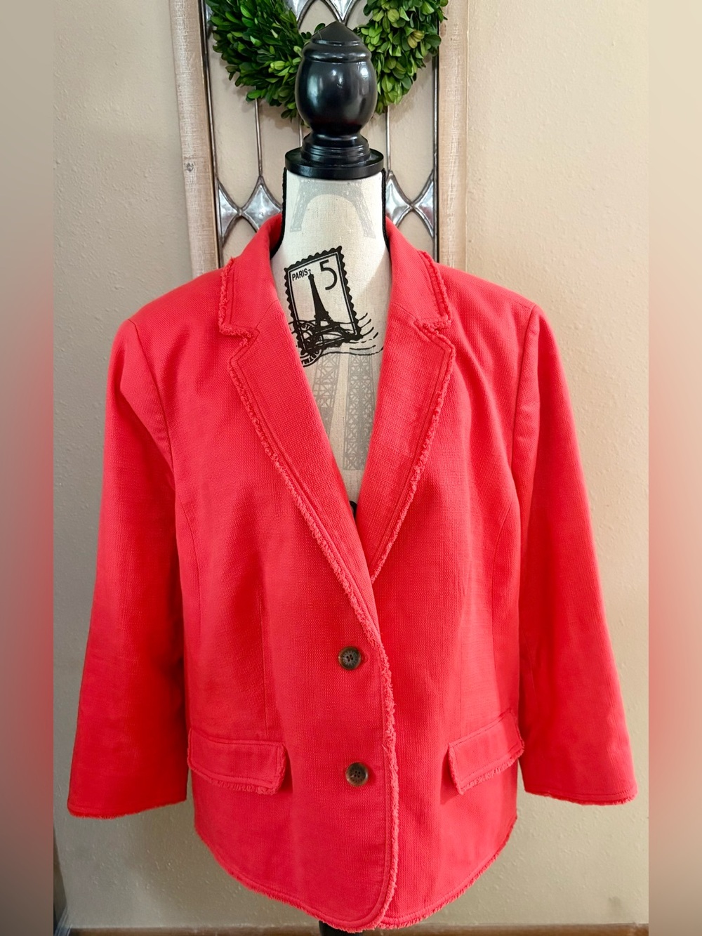 Talbots 18W Coral Classic Tailored Blazer